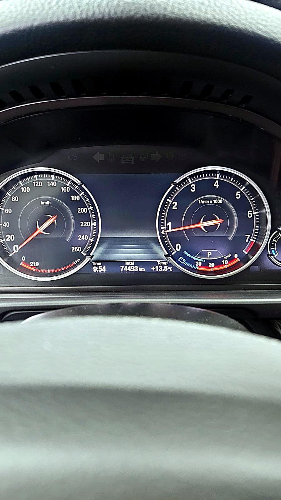 BMW 5시리즈 계기판 주행거리 74,493km