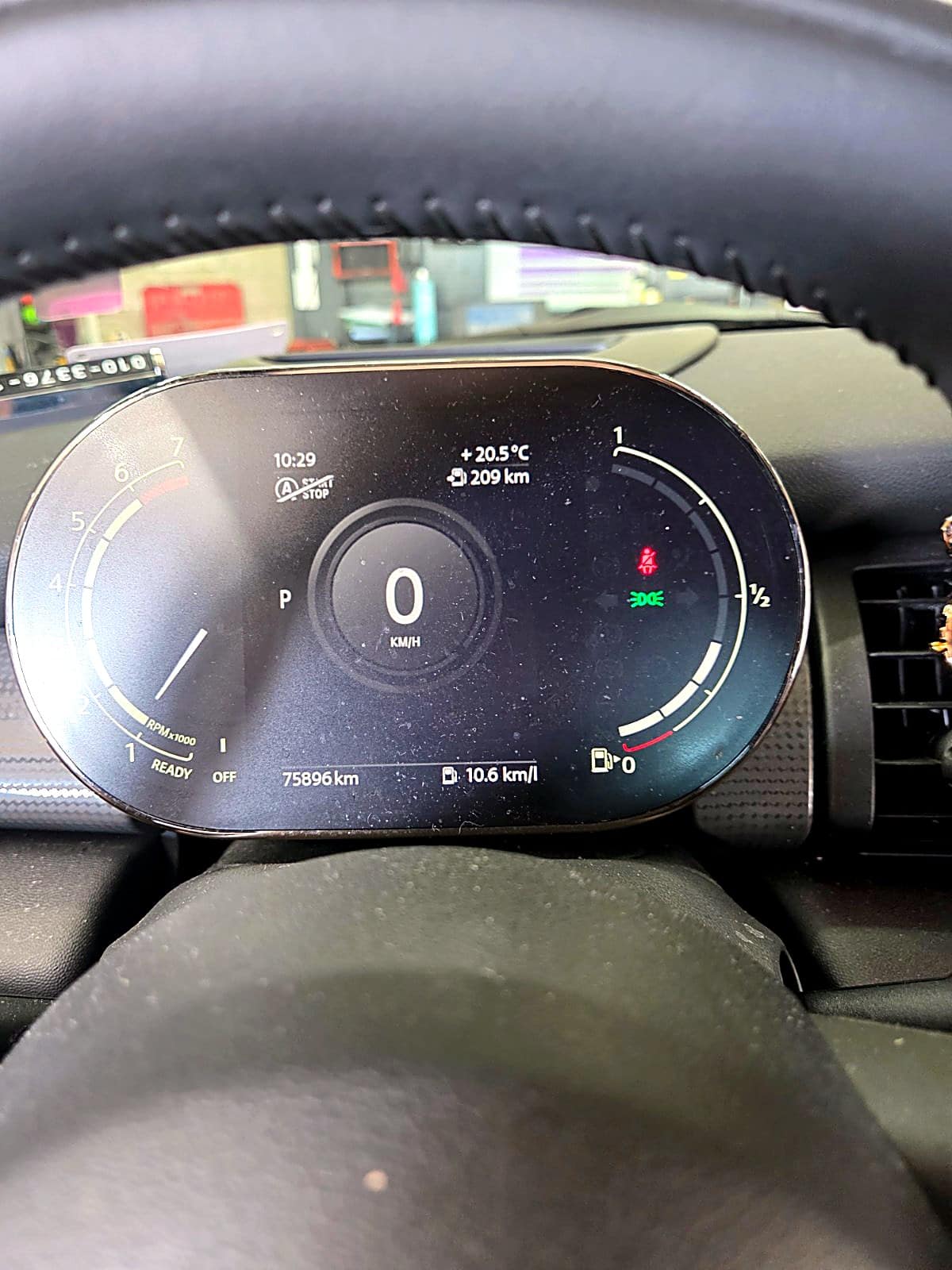미니 쿠퍼 계기판 누적 75,896km