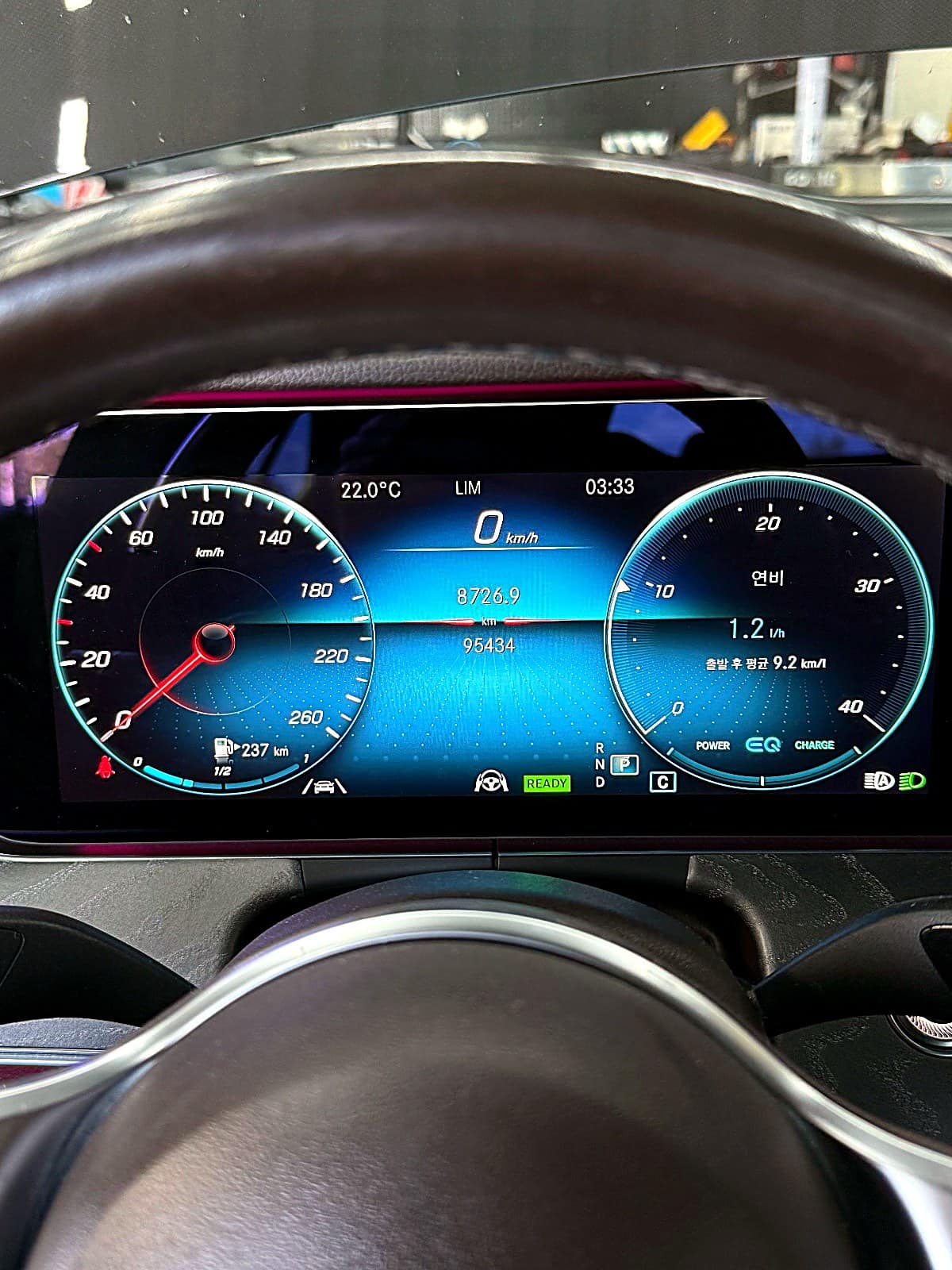 벤츠 CLS450 계기판, 누적 주행거리 95,434km