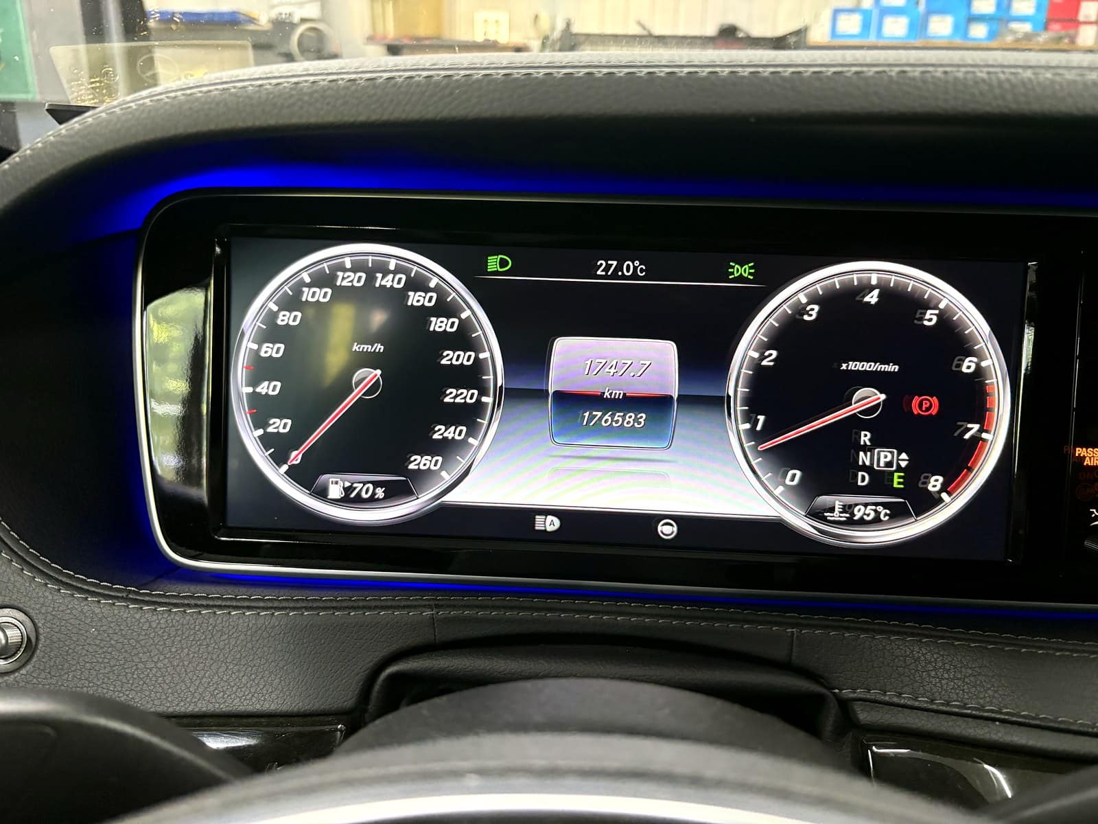 벤츠 S500 계기판 주행거리 확인
