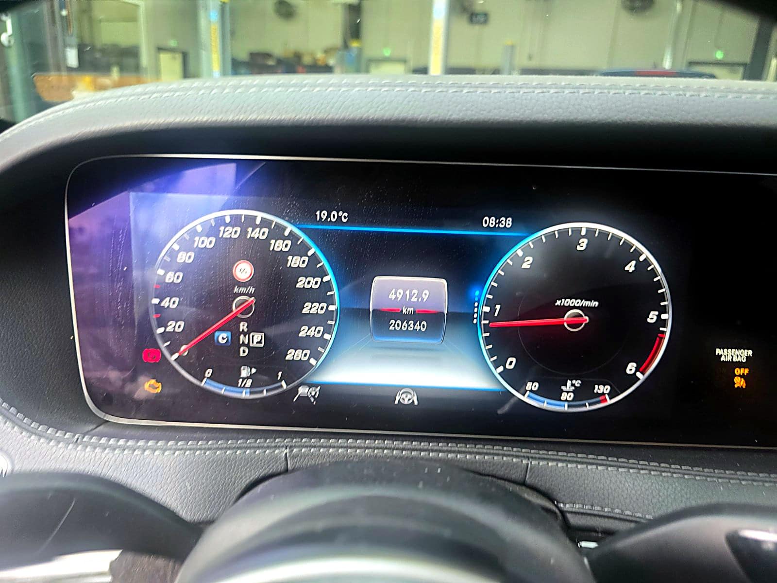 메르세데스 S클래스 계기판 주행거리 206,340km