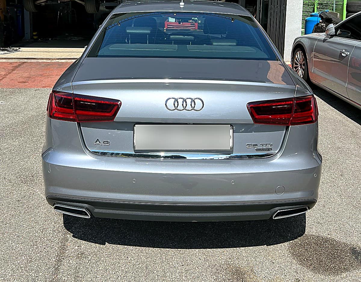 쌍촌본점 H모터스에 부스트 압력 낮음 경고로 입고된 아우디 A6 35 TDI 후면