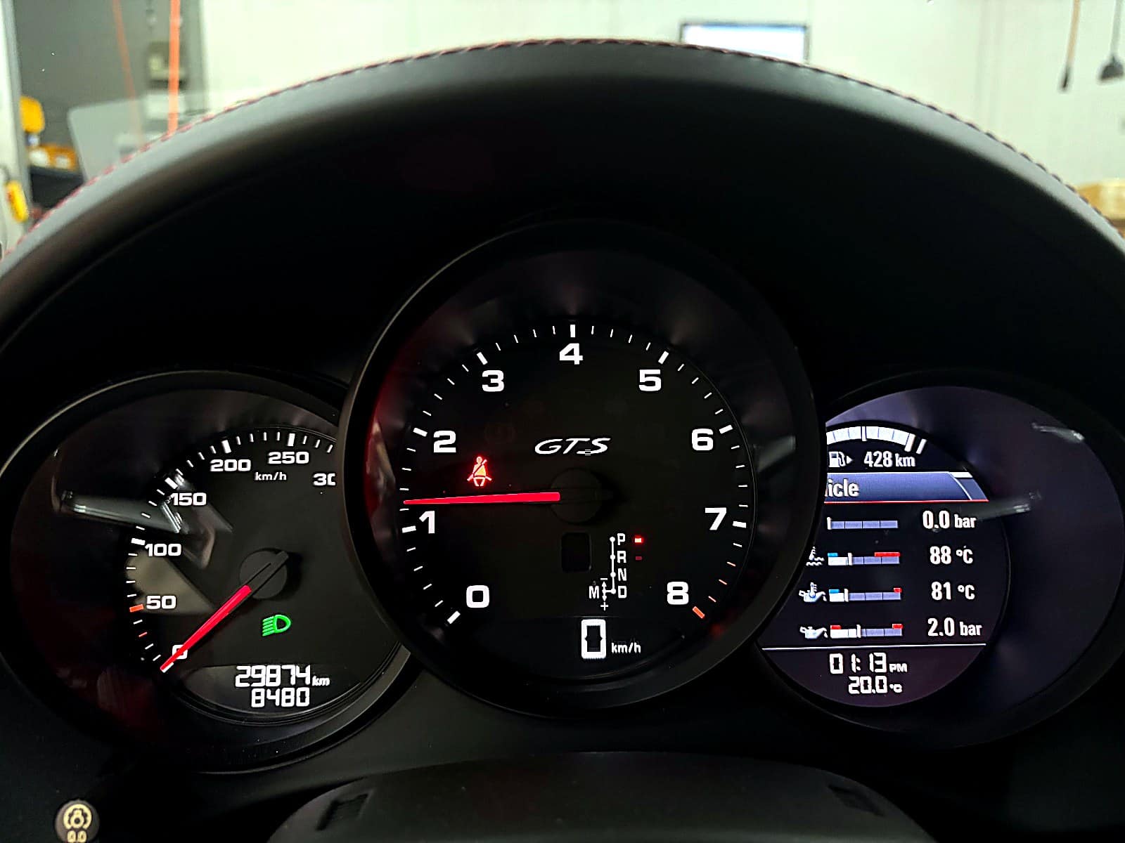포르쉐 718 계기판 누적 29,874km