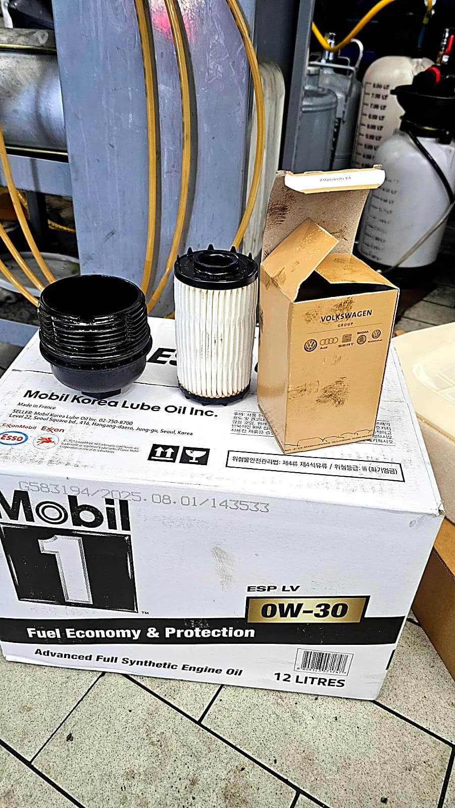 모빌1 ESP 0W-30 엔진오일 상자와 필터